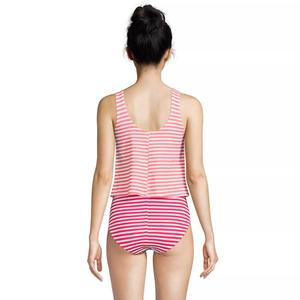 Женский сплошной купальник из искусственной кожи с v-образным вырезом, устойчивый к хлору Lands End Lands' End