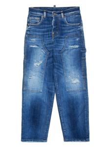 DSQUARED2 KIDS джинсы с эффектом потертости, синий