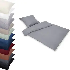 Комплект постельного белья ПРЕМИУМ 155x220-80x80 см из МИКРОФИБРЫ, наволочка, пододеяльник, цвет: дымчатый Posteli