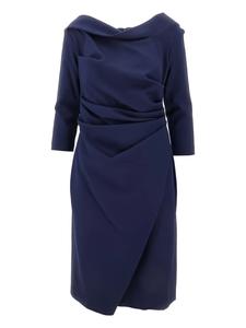 Асимметричное драпированное платье Talbot Runhof, синий