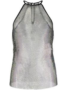 Patrizia Pepe сетчатый топ с кристаллами, черный