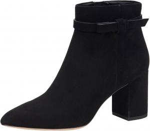 Женские ботильоны Miss Left с бантом, закрытым носком, ремешками, средней массивной подошвой, на блочном каблуке, с молнией, короткие, ретро-стиля, удобные, для свиданий, зимние, подходят к платьям, размеры US 4-16, Black