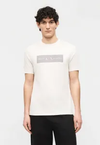 Футболка приталенного кроя с принтом Armani Exchange, Cream