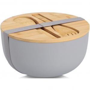 Салатница XARTA, набор из 4 предметов, 4 шт., изготовленные из высококачественного натурального пластика Zeller Present, светло-коричневый/серый