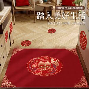 Budis Коврик 50х80 см для входной двери, прихожей, с рисунком феникс и дракон, красный, противоскользящий, влаговпитывающий, для улицы