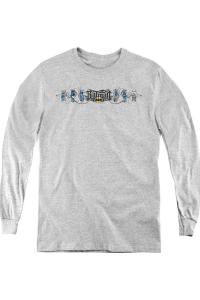 Футболка с длинным рукавом Batman Skateboard Bats для детей Gildan, Athletic Heather