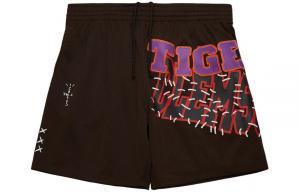 Mitchell & Ness X Спортивные шорты унисекс коричневые Travis Scott, коричневый