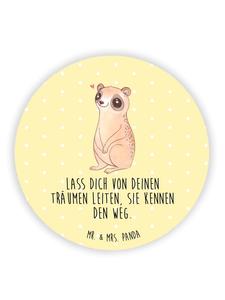 Mr. & Mrs. Panda Магнит на холодильник "Медленная Лори" с позитивной надписью пастельно-желтого цвета