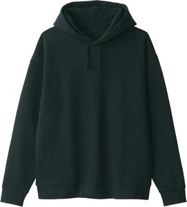 Мужская толстовка с капюшоном из двойной вязки MUJI, черный