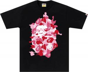 Футболка BAPE ABC Camo Rebuild Big Ape Head 'Black/Pink', черный