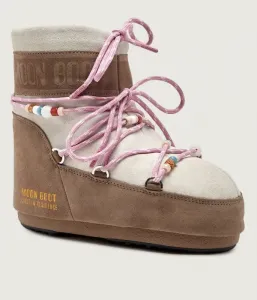 Снежные сапоги Icon Low с замшевыми бусинами Moon Boot, бежевый