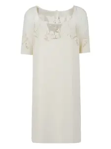 Платье с цветочной аппликацией Ermanno Scervino, белый