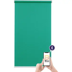 Электрические рулонные шторы Sunlines «Мозаика», непрозрачные, с отверстием, свободно висящие, с управлением через приложение через Bluetooth, с аккумулятором и двигателем, белый стержень