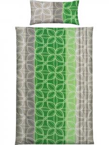 Односпальное трикотажное постельное белье в серо-зеленом цвете Erwin Müller, 155x220 см (40x80 см)