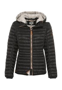 Куртка стеганая, капюшон, молния двусторонняя, женская camel active, черный