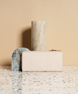 Длинный кошелек TOPKAPI/(W) из итальянской кожи с тиснением под ящерицу, большой молнией и боковым отделением от LUCIA.