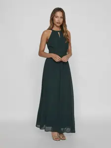Платье макси Vila "VIMILINA HALTERNECK MAXI DRESS - NOOS", цвет Scarab Detail:Elastic