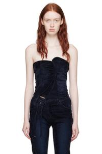 Асимметричный джинсовый топ Ottolinger, синий