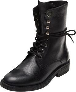 Женские ботильоны FOWT с круглым носком на плоской подошве, модные ковбойские ботинки, теплая обувь на осень и зиму, размеры 4-16 US, Black