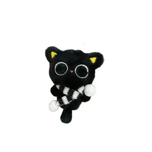 Jinnew Маленький черный кот плюшевый кулон 12 см высота