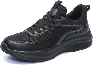 Мужские дышащие беговые кроссовки Легкие повседневные кеды Сетчатые спортивные и ходовые обувь для зала, путешествий и ежедневной носки Qacksv, черный