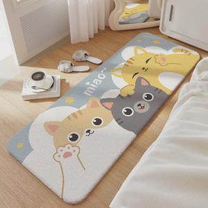 Dajiang Ковер 60x180 см для спальни/гостиной с дизайном котенка, плюшевый, складной