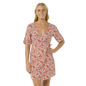 Платье Rip Curl Las Dalias Ditsy Wrap short sleeve short, разноцветный