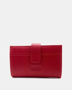 Маленький красный кожаный кошелек с внутренним отделением для карточек Pielnoble, красный