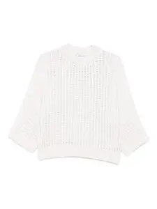Свитер ажурной вязки Peserico, белый