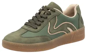 Кроссовки Rieker на платформе, повседневная обувь, полуботинки и туфли на шнуровке веганского качества, оливковый