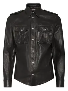 Кожаная рубашка DSQUARED2, черный