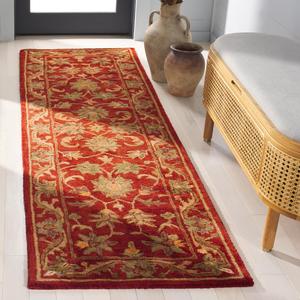Ковер SAFAVIEH, 69 x 366 см, Antiquity Collection Runner, Red & Red, ручной работы, традиционный восточный из шерсти, идеален для помещений с высокой проходимостью в гостиной, спальне (AT52E)
