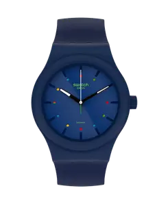 Часы waktu51 с синим ремешком из материала биологического происхождения Swatch, цвет Azul