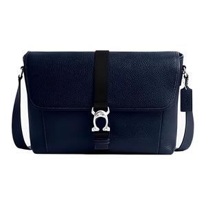 COACH Текстурированная кожаная сумка через плечо унисекс темно-синий