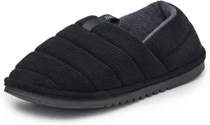 Стеганые вельветовые домашние тапочки для мужчин, мужские домашние тапочки с резиновой подошвой, тапочки на выход BORN, черный