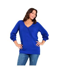 Женский свитер с имитацией запаха AVENUE, Dark sapphire