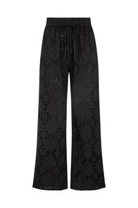 RAFFYA Широкие брюки 'Opal Broderie Anglaise' в черном цвете