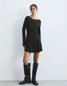 Серое короткое платье с струящимся низом Pull&Bear