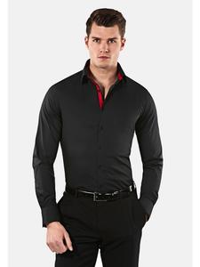 Рубашка Vincenzo Boretti, цвет schwarz/weinrot