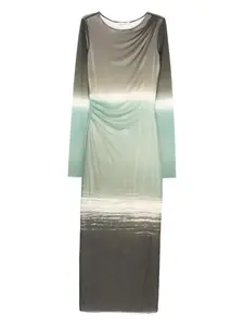 Платье миди с эффектом деграде Patrizia Pepe, зеленый