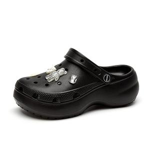 JOSINY Клоги женские черные с набором для творчества "Медведь", цвет Black (Includes Bear DIY)