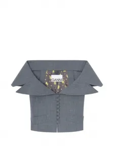 Топ с открытыми плечами GANNI, серый