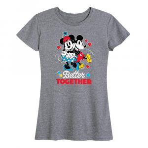 Женская футболка с рисунком Микки и Минни Маус Disney's Better Together, цвет Heather Gray