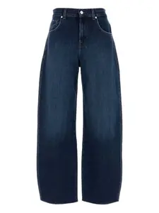 Джинсы-баллоны с необработанным краем 7 For All Mankind, синий