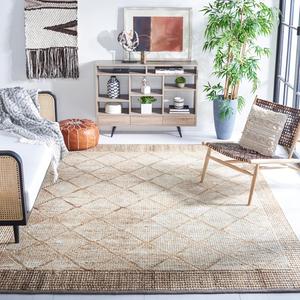 Ковер SAFAVIEH, 275 x 366 см, Kilim Collection, Natural & Beige, ручной работы марокканский джут, идеально для помещений с высокой проходимостью в гостиной, спальне (KLM457A)