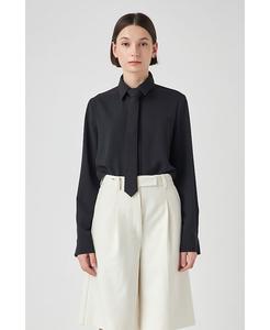 Женская легкая классическая рубашка с воротником и галстуком Grey Lab, черный