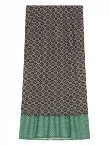 Юбка миди с геометричным узором и оборками DRIES VAN NOTEN, коричневый