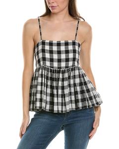 THE GREAT Изящная майка из льняной смеси, черный