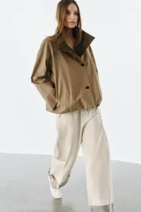 Двусторонняя клетчатая куртка из коллекции zw Zara, светло-бежевый