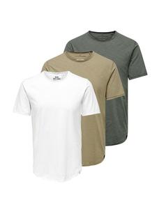 Футболка ONLY & SONS, цвет beige/weiß/grau